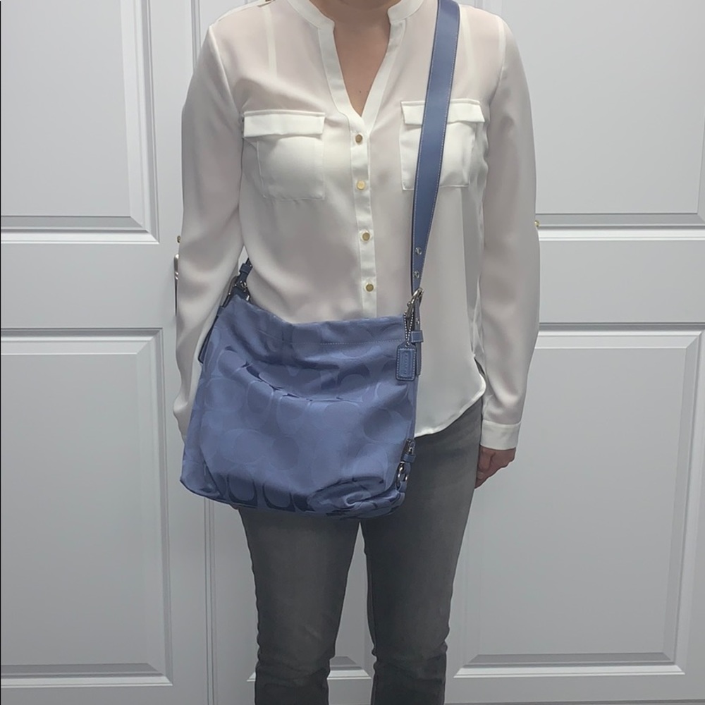 Coach Fabric bag w/leather trim & adjustable strap - Picture 3 of 9